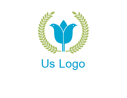 2 birds in leaf branch logo