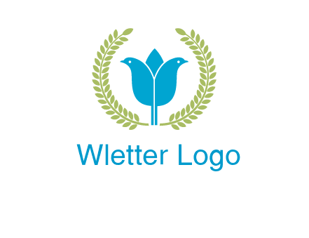 2 birds in leaf branch logo