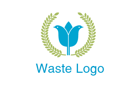 2 birds in leaf branch logo