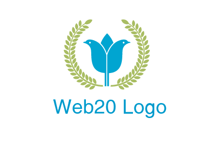 2 birds in leaf branch logo