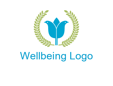 2 birds in leaf branch logo