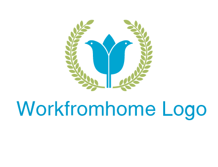 2 birds in leaf branch logo