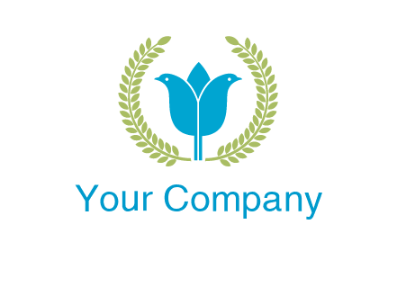 2 birds in leaf branch logo