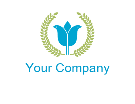 2 birds in leaf branch logo