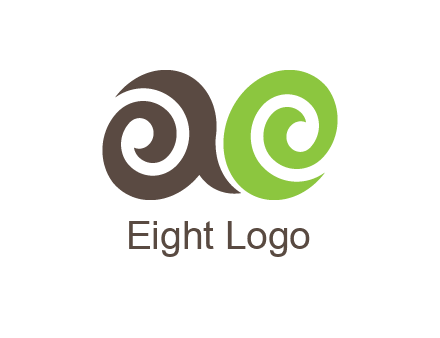 swirls forming lowercase letters a and e