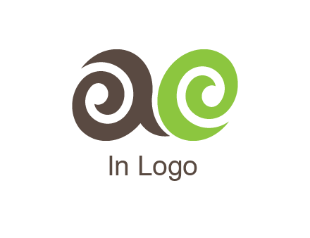 swirls forming lowercase letters a and e