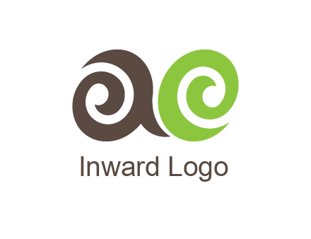 swirls forming lowercase letters a and e