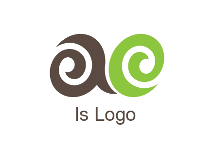 swirls forming lowercase letters a and e
