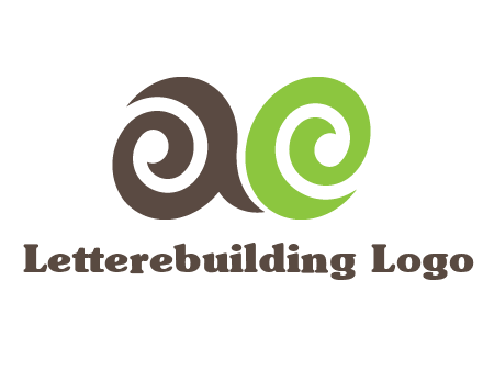 swirls forming lowercase letters a and e