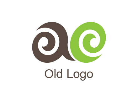 swirls forming lowercase letters a and e