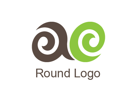 swirls forming lowercase letters a and e