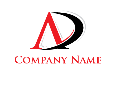 crescent over letter A forming a D logo