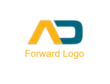 uppercase letters A and D entwined