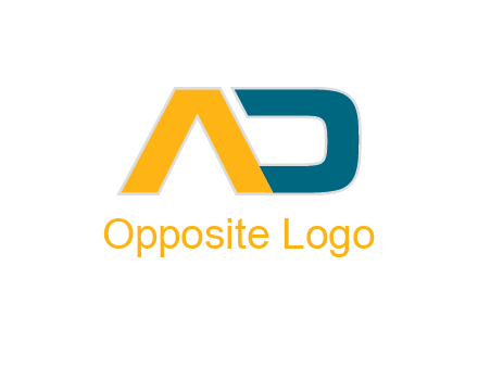 uppercase letters A and D entwined