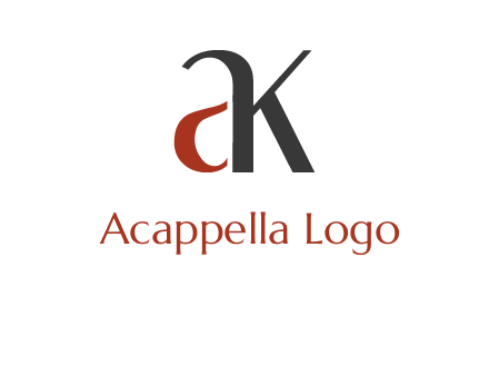 lowercase letters A and K joined 