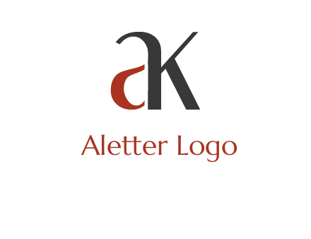 lowercase letters A and K joined 