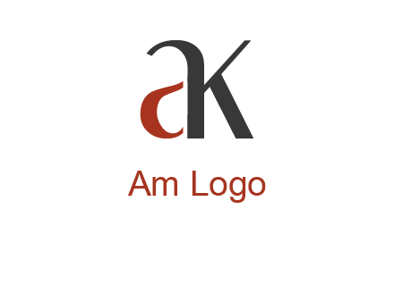 lowercase letters A and K joined 