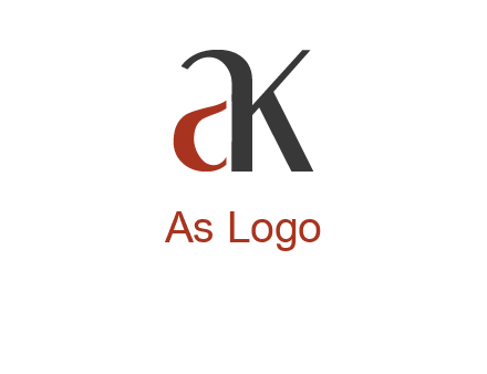 lowercase letters A and K joined 