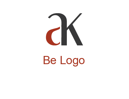 lowercase letters A and K joined 