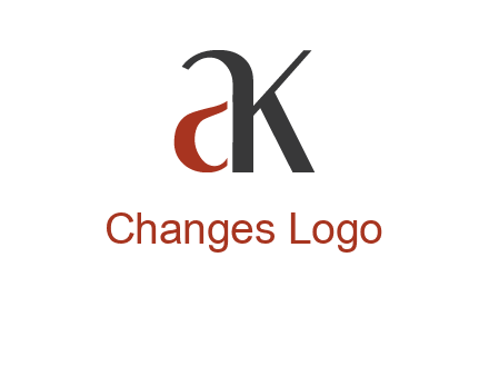 lowercase letters A and K joined 