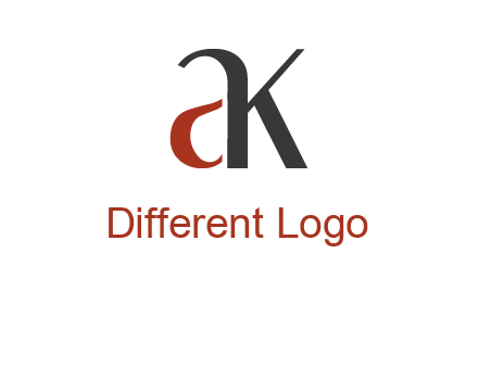 lowercase letters A and K joined 