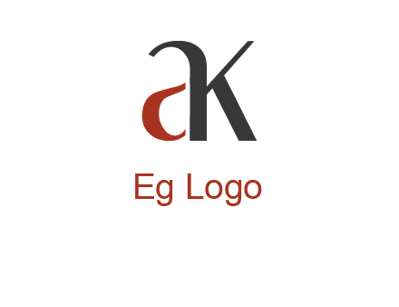 lowercase letters A and K joined 
