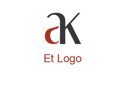 lowercase letters A and K joined 