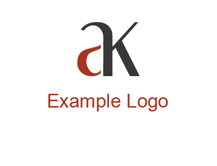 lowercase letters A and K joined 