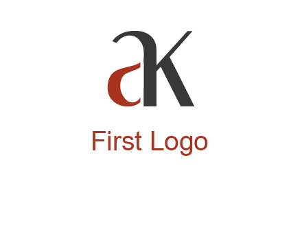 lowercase letters A and K joined 