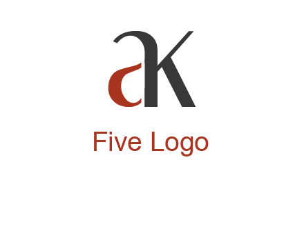 lowercase letters A and K joined 