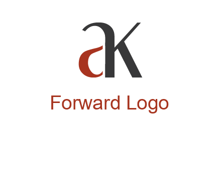 lowercase letters A and K joined 
