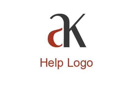 lowercase letters A and K joined 
