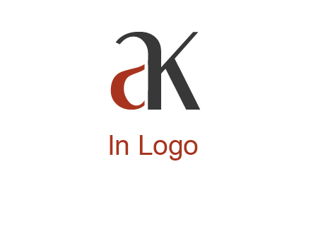 lowercase letters A and K joined 