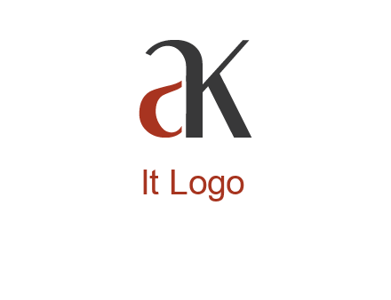 lowercase letters A and K joined 