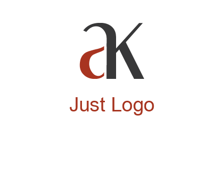 lowercase letters A and K joined 