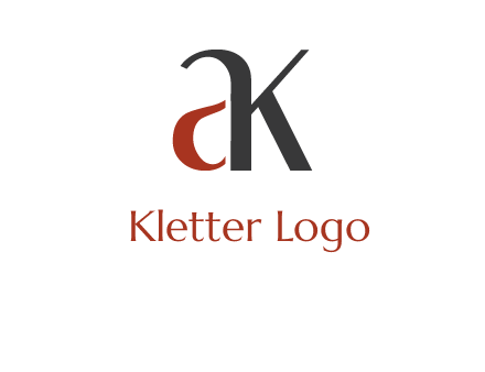 lowercase letters A and K joined 