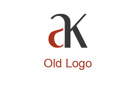 lowercase letters A and K joined 