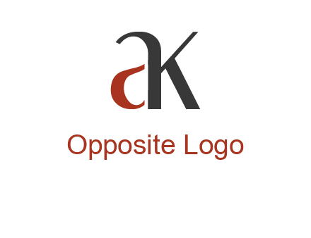lowercase letters A and K joined 