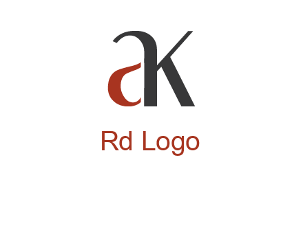lowercase letters A and K joined 