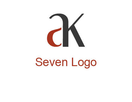 lowercase letters A and K joined 