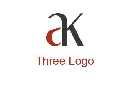 lowercase letters A and K joined 