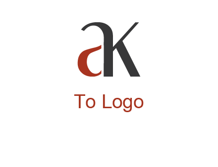 lowercase letters A and K joined 