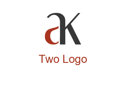 lowercase letters A and K joined 