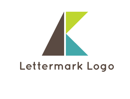 letters A and K made with triangles
