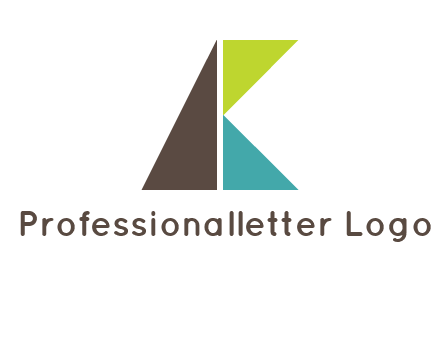 letters A and K made with triangles