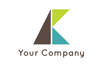 letters A and K made with triangles