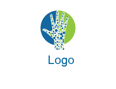 spots on hand in big circle medical logo icon