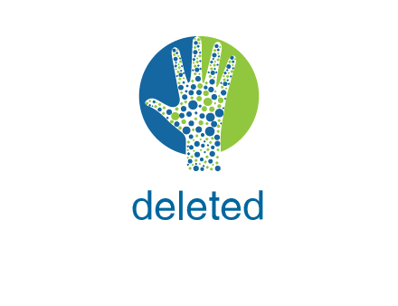 spots on hand in big circle medical logo icon