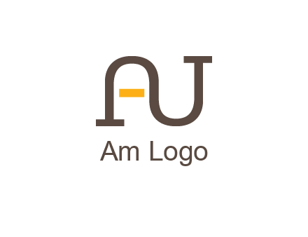 letters A and U logo