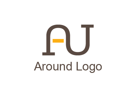 letters A and U logo
